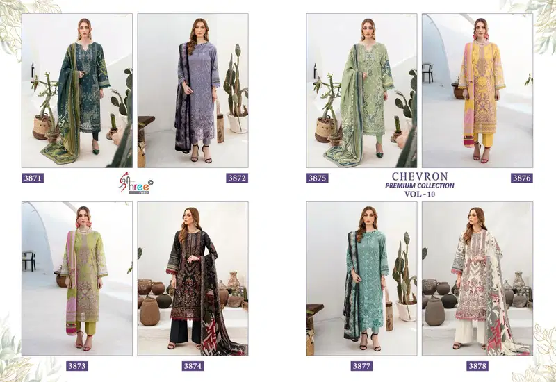 Chevron Premium Collection Vol 10 By Shree Cotton Pakistani Suits Exporters In India